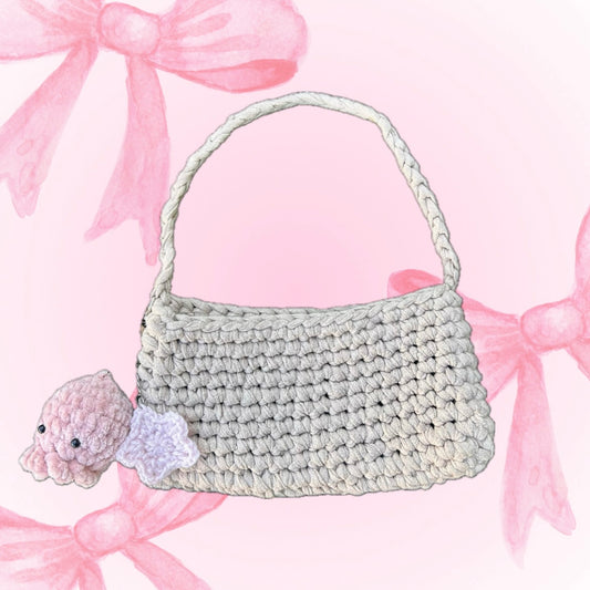 Handmade Crochet Shoulder Purse + keychains